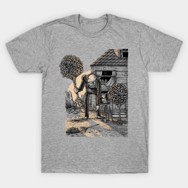 Gardening in the backyard T-Shirt by sandrodelara